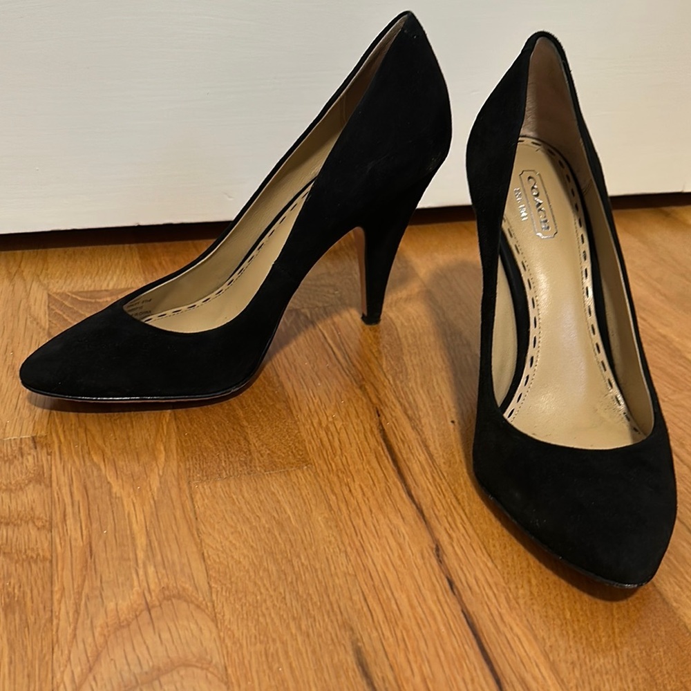 Coach Black Suede Heels